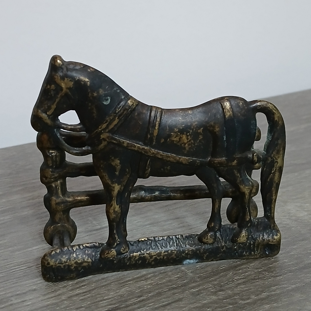 Vintage Metal Horse Napkin Holder Letter Holder Made In Italy
